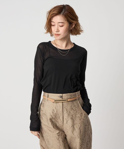 conte コットンシアークルーネックカットソー conte＞コットン シアー クルーネックカットソー（Tシャツ/カットソー