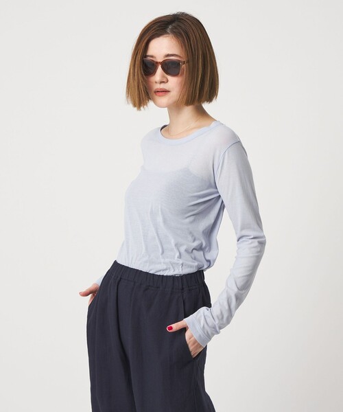 ＜conte＞コットン シアー クルーネックTシャツ conte tシャツ 「conte」コットン シアー クルーネックカットソー