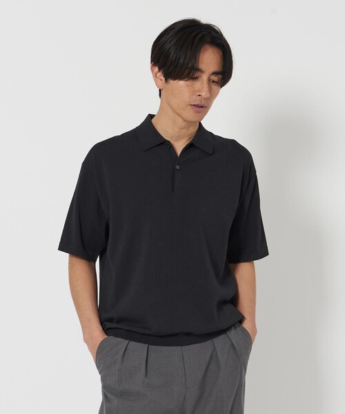 新品　beauty&youth　デオドラント　ニット　ポロシャツ　ブラック　M BEAUTY＆YOUTH UNITED ARROWS セーター ニット デオドラント