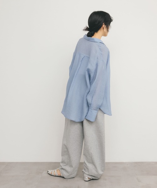 ブラウス シャツ 2WAYシアーストライプシャツ レディース feepur ブラウス シャツ 2wayシアーストライプシャツ レディース