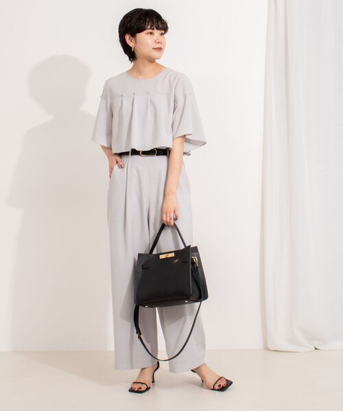 ブラウス シャツ 「セットアップ対応」麻調フレアスリーブブラウス レディース NOLLEY'S ブラウス シャツ 「セットアップ対応」麻調フレア