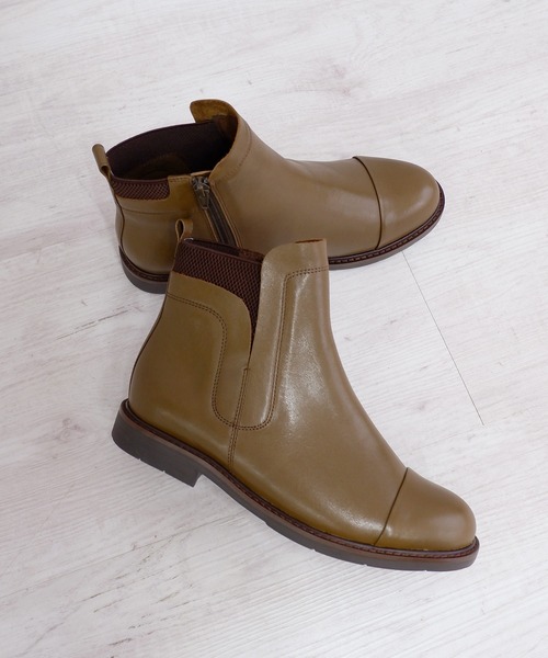 新品 MODE KAORI 本革 ショート ブーツ ローヒール 24