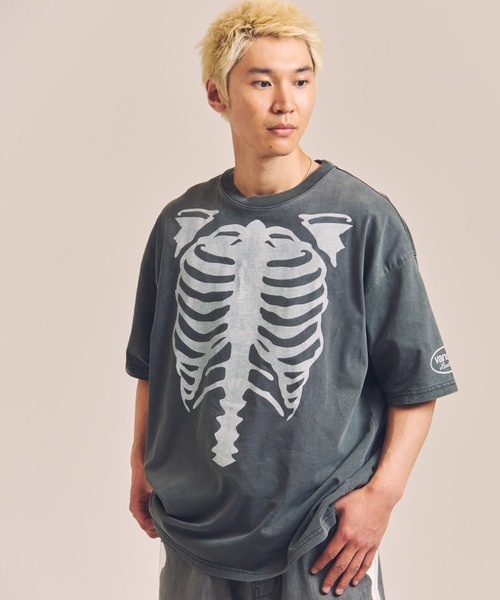 （5）Vanson ブラック Tシャツ VANSON vanson Tシャツ メンズ バンソン ギター/角/鬼/スカル
