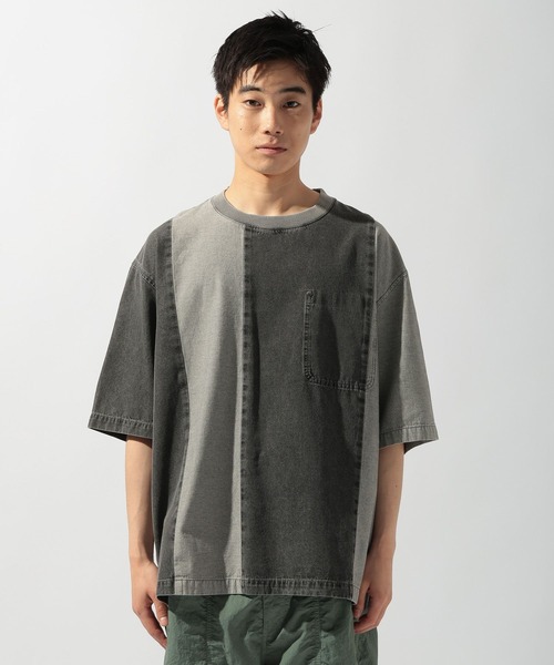 niko and… tシャツ パッチワークデニム布帛Tシャツ メンズ