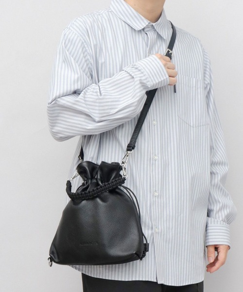 【welise×ADAMPATEK】レザー 2wayショルダー巾着バッグ ADAM PATEK（アダムパテック） バッグインバッグ ショルダーバッグ