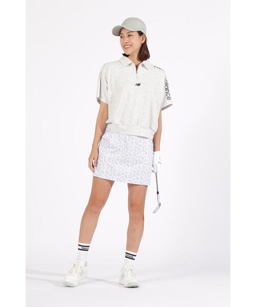 ブラウス シャツ 「new balance golf」UVカット 抗ピル メランジ調 ハーフジップ ビッグ カラーシャツ (WOMENS) レディース New Balance Golf ブラウス シャツ 「new balance golf」UV