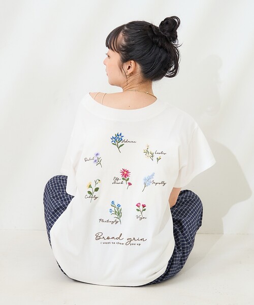 FREAK'S STORE tシャツ 花刺繍Tシャツ「限定展開」 レディース