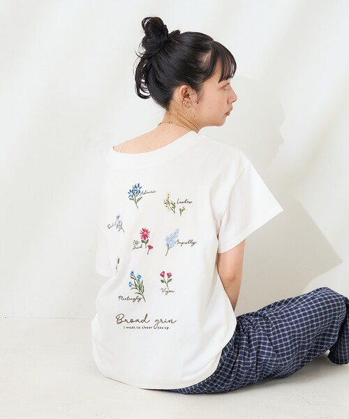 FREAK'S STORE tシャツ 花刺繍Tシャツ「限定展開」 レディース