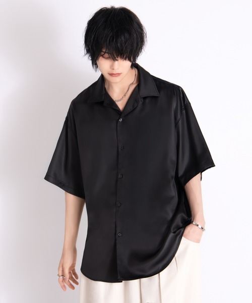ADRER 「ADRER」 半袖シャツ LARGE ブラック メンズ : ZOZOTOWN