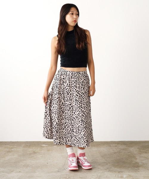 ROOP TOKYO スカート レオパード柄フレアスカート : ZOZOTOWN