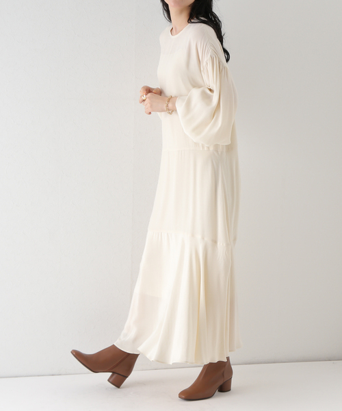 美品plage ロングワンピース 36 plage 「Plage」 長袖ワンピース 36 グレー レディース
