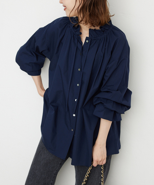 「SLOBE IENA」 長袖ブラウス FREE ネイビー レディース