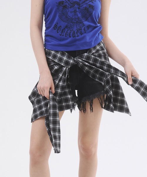 d.i.a. ダイヤ デニム ローライズ ショートパンツ ブラック 26サイズ DAIYA（ゴルフ用品、日用品） パンツ 腰巻き風デニムショート