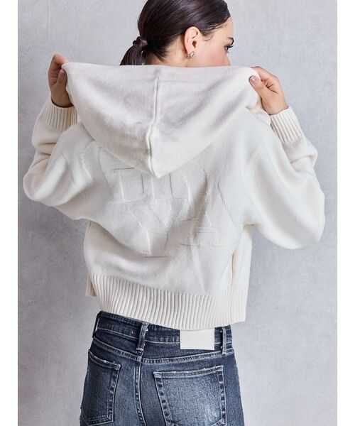 GYDA（ジェイダ） パーカー ニットショートZIP UPパーカー レディース