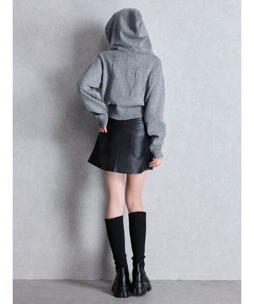 GYDA パーカー ニットショートZIP UPパーカー レディース