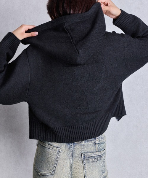 ジェイダ　ニット　 パーカー 　新品 GYDA ニットショートZIP UPパーカー｜ジェイダの通販｜&mall