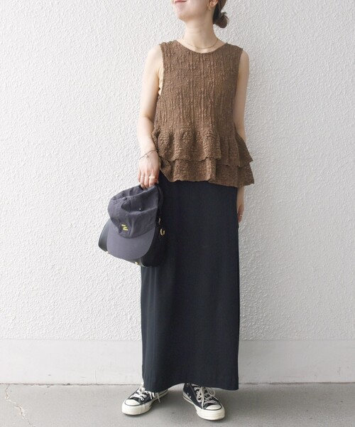 SHIPS for women / シップスウィメン SHIPS any:〈手洗い可能〉フラワー メッシュ 2WAY ティアード ペプラム ベスト SHIPS any tシャツ any:「手洗い可能」フラワー メッシュ 2WAY