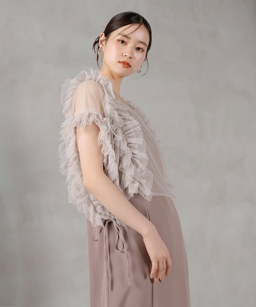 Kana ドレス チュールフリル リボン ボレロ キャミワンピース 2点