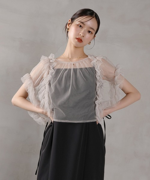 Kana ドレス チュールフリル リボン ボレロ キャミワンピース 2点