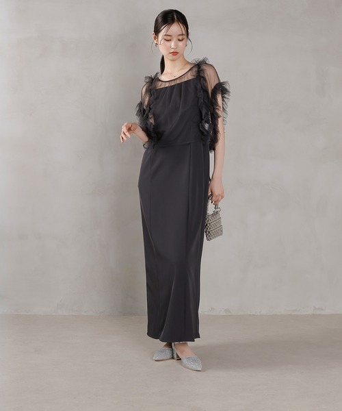 Kana ドレス チュールフリル リボン ボレロ キャミワンピース 2点