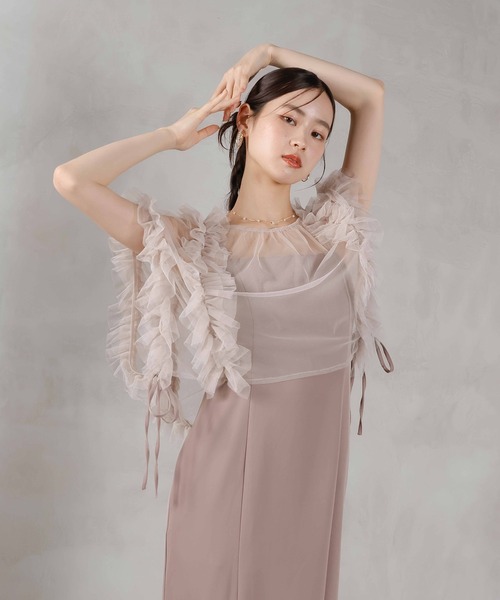 Kana ドレス チュールフリル リボン ボレロ キャミワンピース 2点