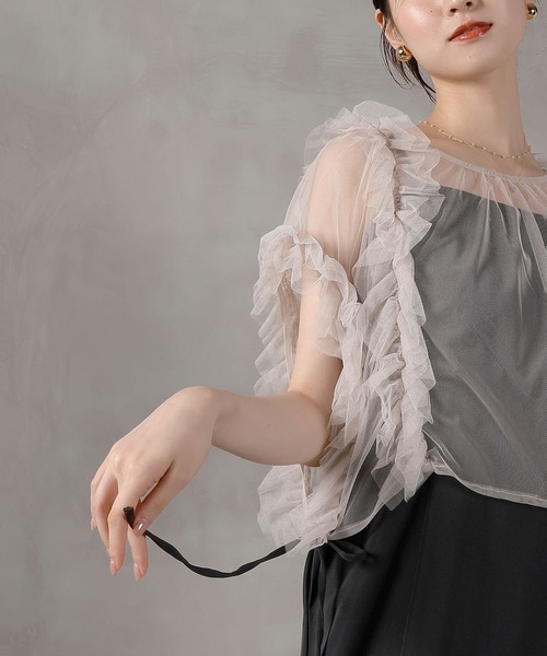 Kana ドレス チュールフリル リボン ボレロ キャミワンピース 2点