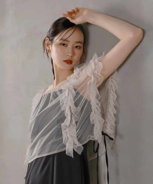 Kana ドレス チュールフリル リボン ボレロ キャミワンピース 2点