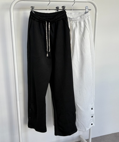 link lot スウェットパンツ ジャージ エンボス加工サイドスナップ