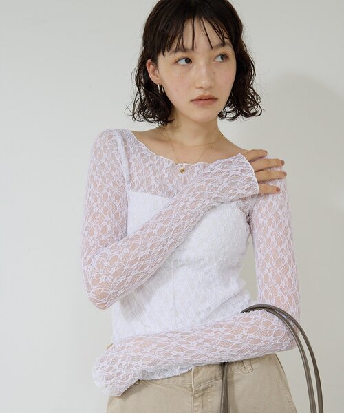 【新品未使用品】La nature linge レースカットソー GALLARDAGALANTE tシャツ 「La nature linge」NEWレース