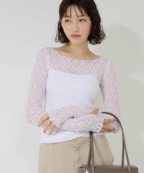 【新品未使用品】La nature linge レースカットソー GALLARDAGALANTE tシャツ 「La nature linge」NEWレース