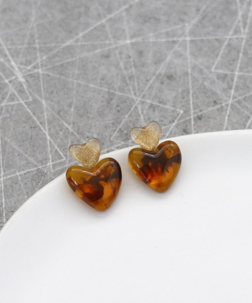 Three Four Time（スリーフォータイム） ピアス バイカラーミニハート