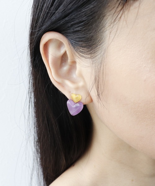 Three Four Time（スリーフォータイム） ピアス バイカラーミニハート