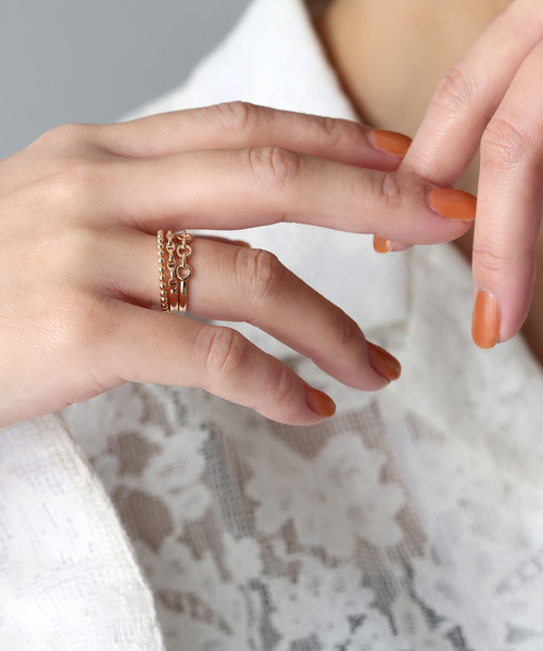 Lilas 指輪 リング チェーンリズムリング K10 レディース : ZOZOTOWN
