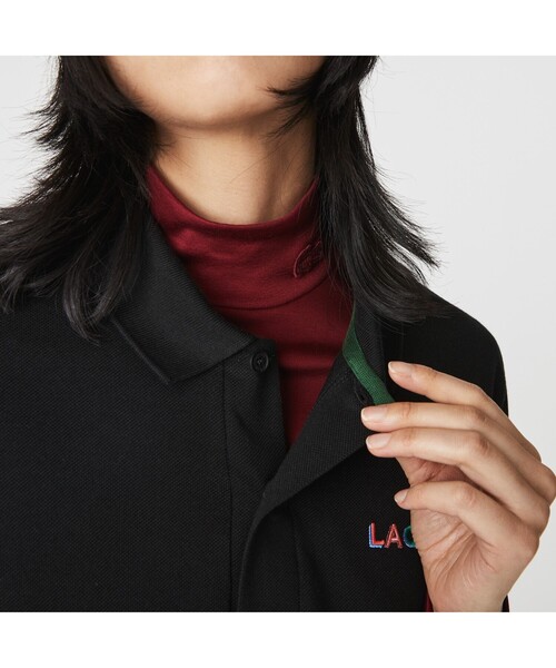 「LACOSTE L!VE」 半袖ポロシャツ S グリーン メンズ_画像9
