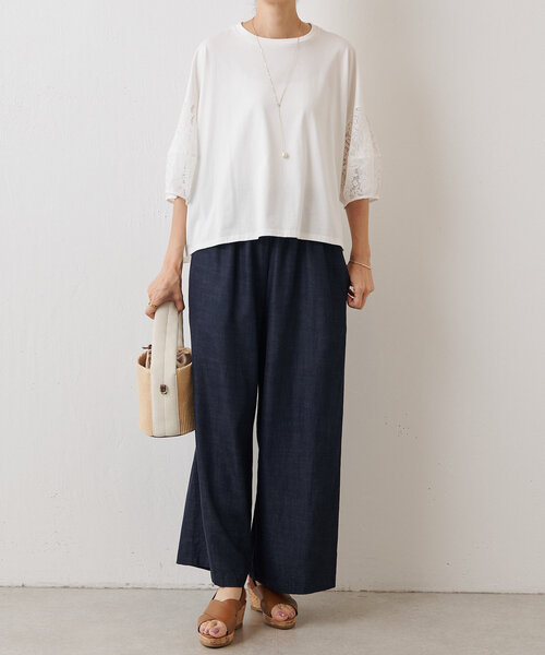 「BEARDSLEY」 半袖カットソー FREE ブラック レディース_画像2