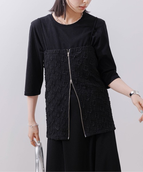 Eimee Law（エイミーロウ） 7分袖ワンピース 38 ブラック レディース