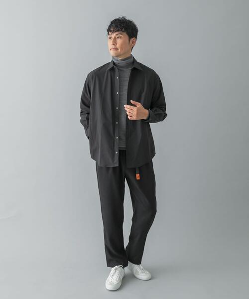 【BLACK】(M)SORONAリラックス半袖シャツ 爽多(R)】リラックス半袖シャツ ーストレッチ、吸水速乾、通気性、洗濯