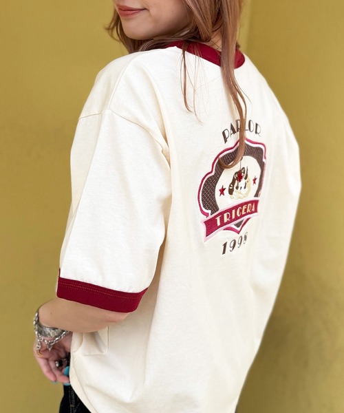 「DOUBLE NAME」 半袖Tシャツ FREE オフホワイト レディース_画像9
