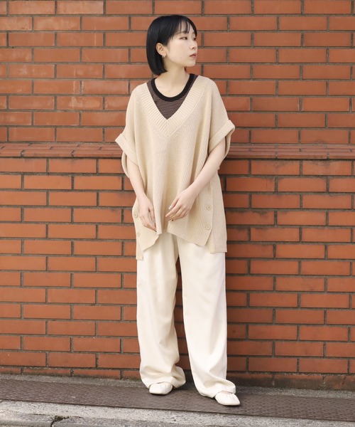 「ROOPTOKYO」 半袖ニット L ブルー メンズ_画像6