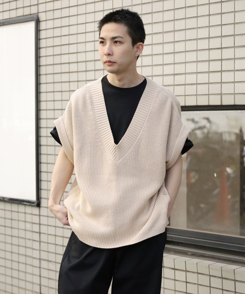 「ROOPTOKYO」 半袖ニット L ブルー メンズ_画像9