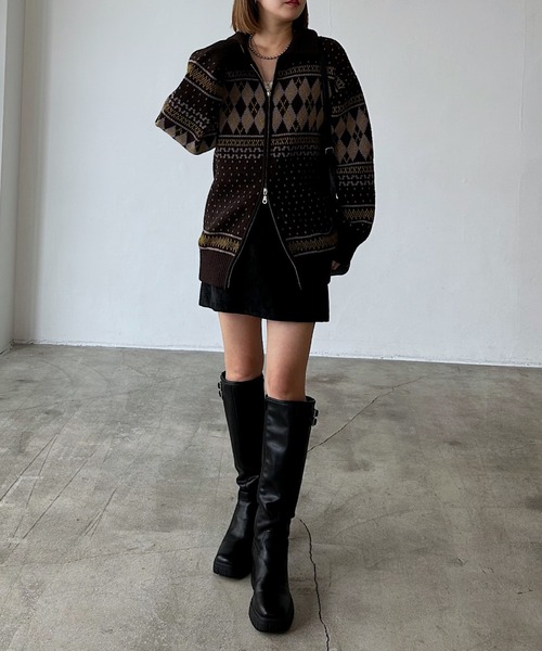 PAGEBOY（ページボーイ） ニット セーター カウチンライクエリツキZIP