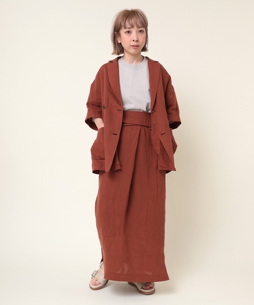 「RNA-N」 ロングスカート MEDIUM レンガ レディース_画像2