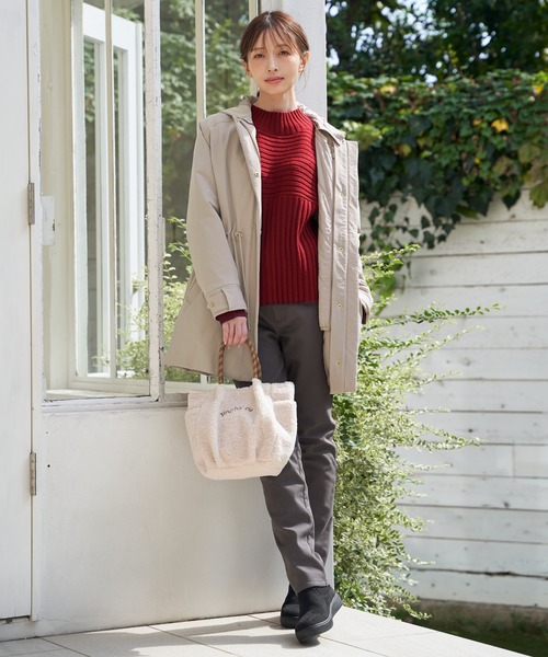 ikka（イッカ） ニット セーター 7Gワイドリブ切り替え配色プル