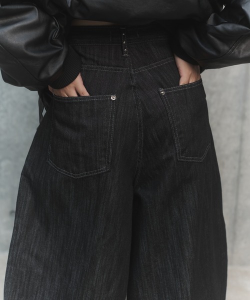 ジーンズ デニム デニムパンツ スタッズスラブカーブデニム レディース