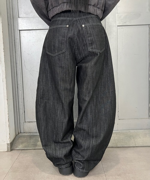 mnml スタースタッズ ストレッチデニム W34 ブラック ジーンズ デニム デニムパンツ スタッズスラブカーブデニム レディース