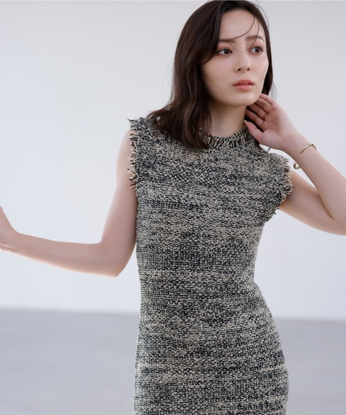 anuans（アニュアンス） ニットワンピース SMALL ベージュ レディース