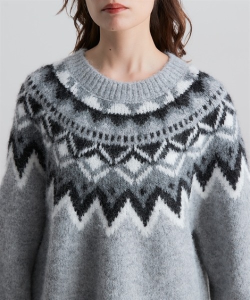Soiunique（スワユニーク） ニット セーター ノルディック求心柄ニット