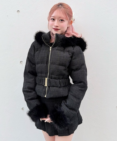 新品未使用♡ スナイデル ツイードダウン MIX ダウンジャケット ラメ ボア SNIDEL ツイードダウン MIX ダウンジャケット ラメ ボア アウター