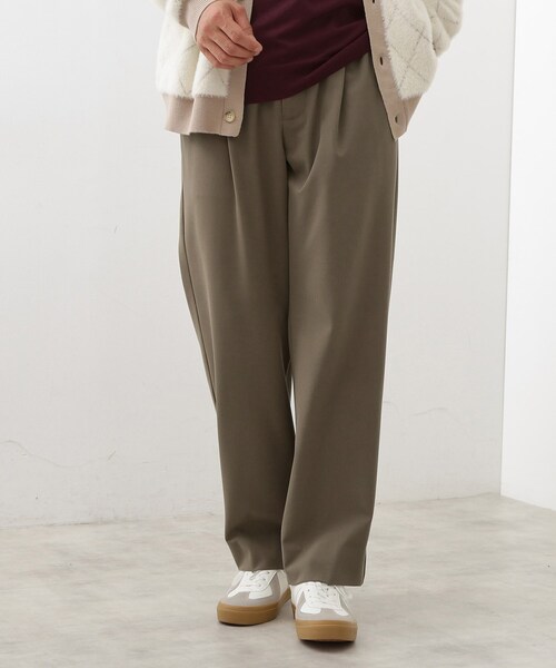 THE SHOP TK パンツ セミワイドイージーパンツWARM 洗濯機OK／裏起毛