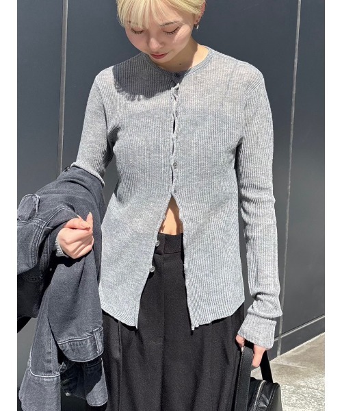 ニット セーター 入学式 Sheer rib spring knit シアーリブスプリングニット レディースの画像